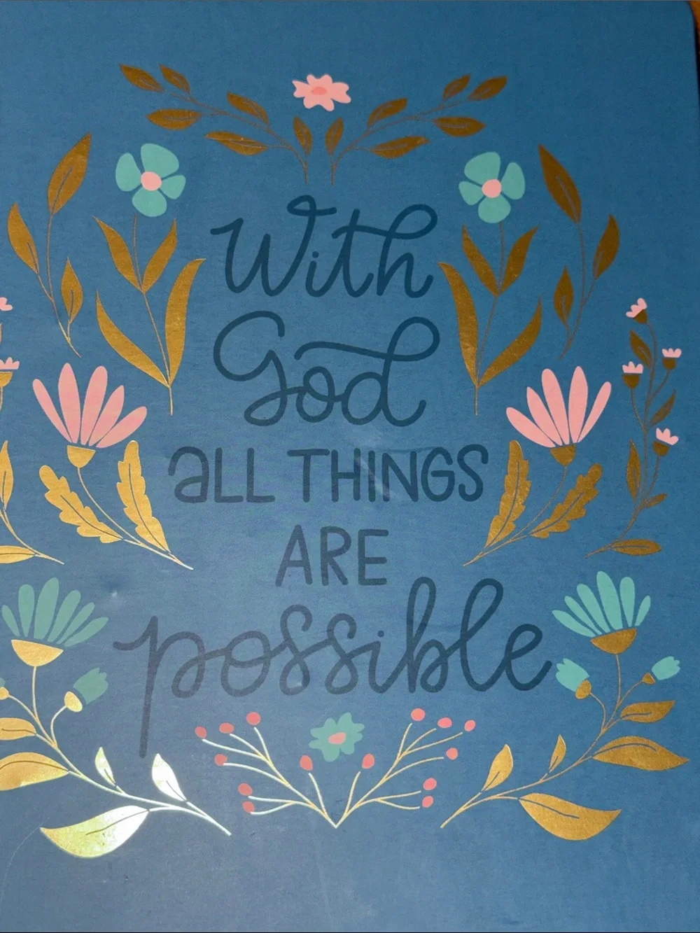 NEW With God All Things Are Possible Blue Notebook Journal